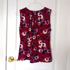 Calvin Klein small maroon floral print top